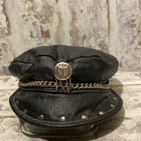 Leather Biker Hat - Picture 1 of 6
